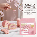 Sakura Powder, 100% Natural Cherry Blossom Flavor, Food Grade, Vegan, for Baking, Tea, Lattes & Desserts, 100g
