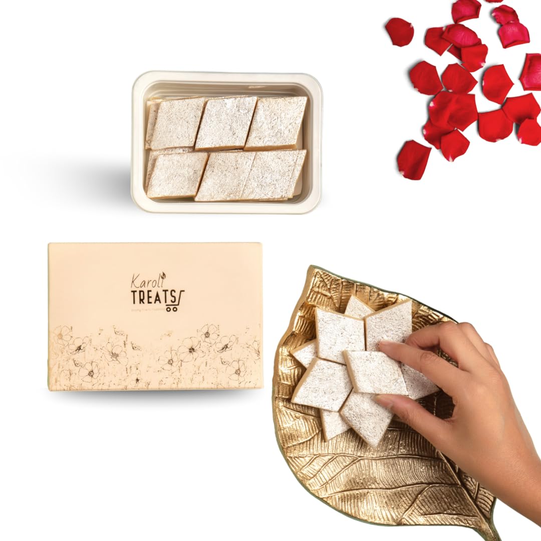 Kaju Katli Premium Indian Sweet | Made with Pure Cashews & Desi Ghee | No Preservatives | Festive Mithai Box by Karoli Treats | Rich & Authentic Taste