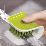 Non-Slip Blade Brush, Knife Cleaner, ABS Cutlery Cleaner, Green Double Sided Bristle Scrubber for Kitchen Chopsticks Fork Spoon Knives Washing by