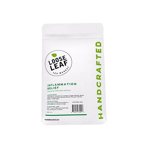 LOOSE LEAF Inflammation Relief Herbal Tea, Soothing Caffeine Free Organic Tea Blend for Stress and Inflammation
