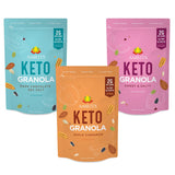 Amrita Keto Granola Cereal Variety Pack, 3 Flavors (33oz) | 2g Net Low Carb Granola, No Added Sugar | Grain Free, Peanut Free, Soy Free, Gluten Free