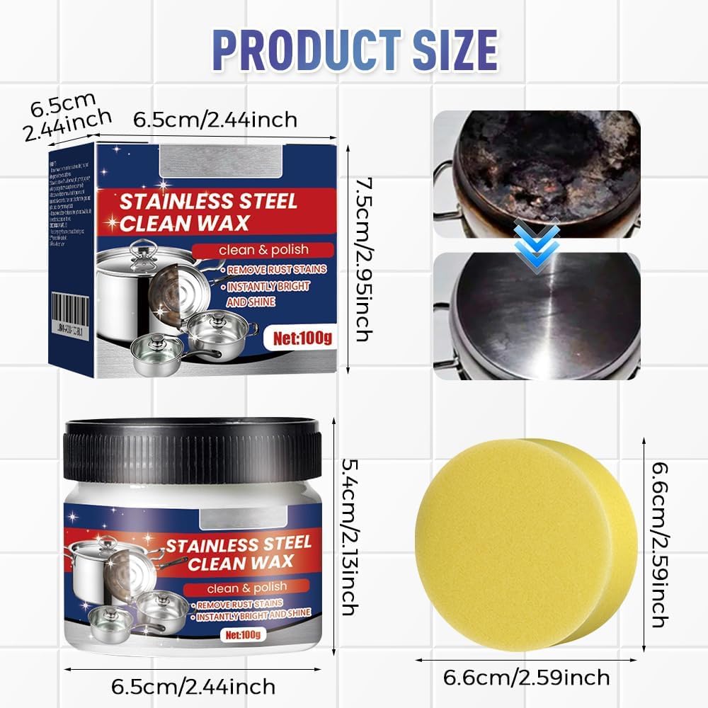 KFTUVBN 1PC Stainless Steel Scratch Remover for Appliances Upgraded Multi-Purpose Scratch Remover Paste for Oven Appliances Grease Sink Fridge