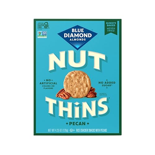 Blue Diamond Almonds, Pecan Thins Gluten Free Cracker Crisps perfect for Snacking, 4.25 oz
