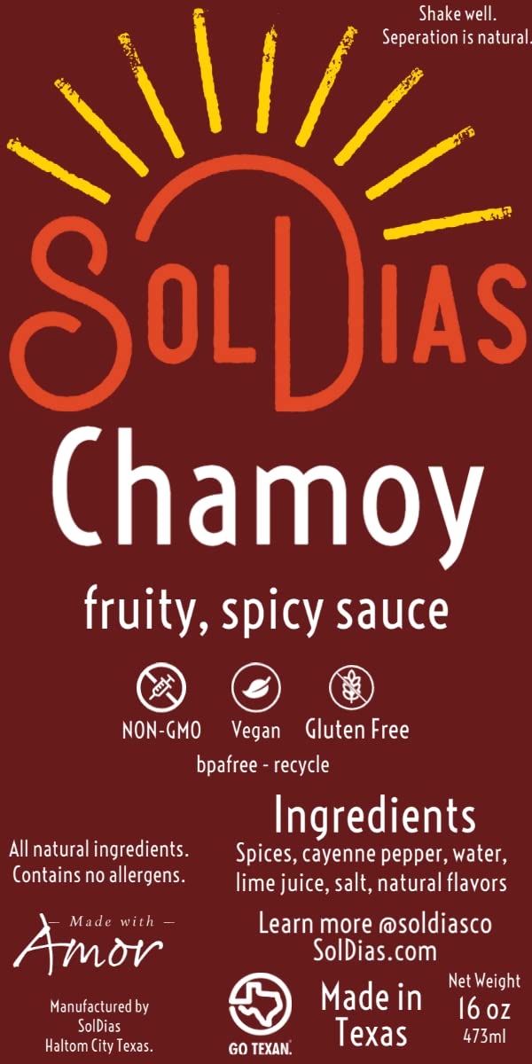 SolDias Chamoy Fruity and Spicy Vegan Sauce with No Added Preservatives, 8 oz (5)