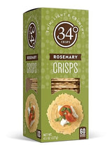 34 Degrees Rosemary Crisps | Light & Crunchy Thin Crackers for Charcuterie, Cheese Boards & Entertaining, Single Pack (4.5oz)