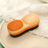 Two-Sided Laundry Stain Remover Brush, Soft Bristle for Scrubbing Out Tough Stains on Wool Cashmere Delicate Fabrics Knits Cotton Leather, Easy