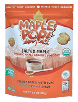 Maple Pop! Organic Maple Caramel Popcorn - Low Sugar, High Fiber, Air Popped, Vegan & Gluten Free - Made with Real Maple Syrup (Salted Maple, Pack