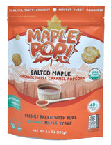 Maple Pop! Organic Maple Caramel Popcorn - Low Sugar, High Fiber, Air Popped, Vegan & Gluten Free - Made with Real Maple Syrup (Salted Maple, Pack