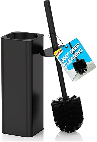 DOWRY Toilet Bowl Brush and Holder for Bathroom, Deep Cleaning Toilet Brush and Holder Set with Long Handle, Hidden Toilet Bowl Brush with Replaceable