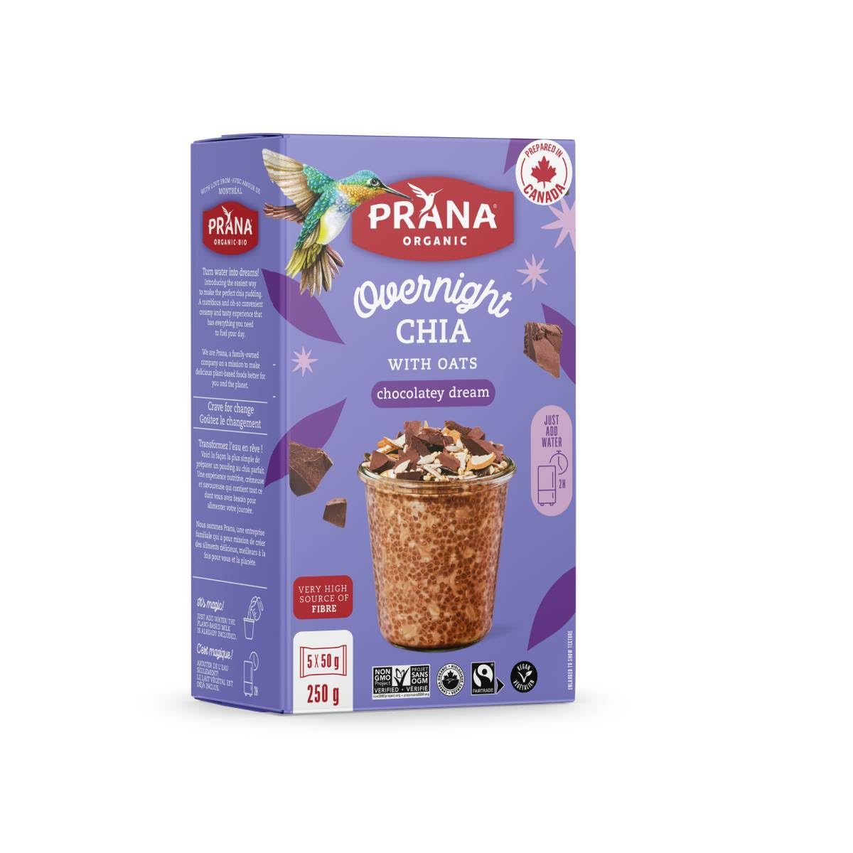 Prana Organic Overnight Chia Chocolatey Dream, 250 GR