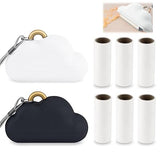 2 Pack Travel Portable Lint Roller with Hand Strap, Reusable Mini Lint Rollers with 6 Refill, Lint Remover for Clothes Bag (Black+White)
