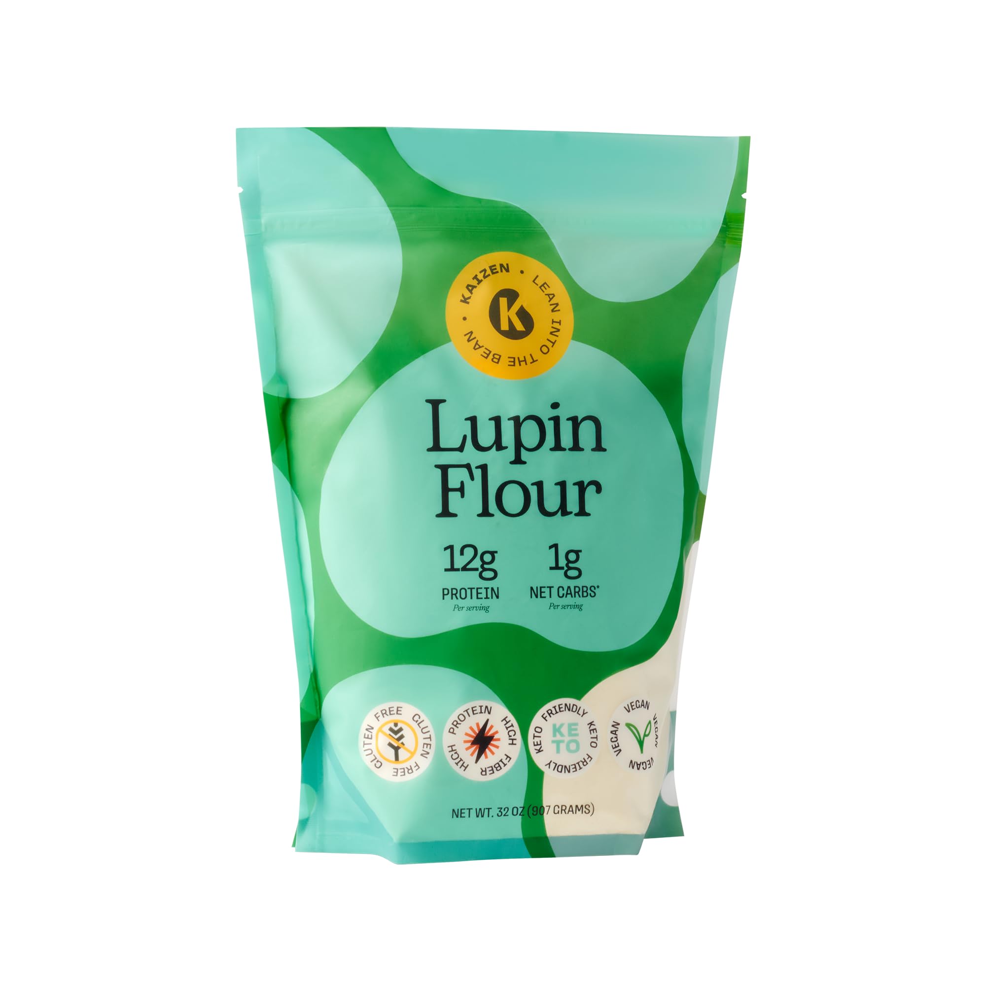 Kaizen Lupin Flour 2lbs - High Protein, Low Carb, Keto Friendly, Gluten Free Ground Lupini Flour - Non GMO, Vegan, Low Calorie, High Fiber Lupin Bean
