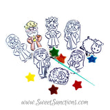 14 Pc. Nativity (Créche) Paint Your Own Cookies! Gift Boxed with Wisemen, Shepard and the Holy Family! Christmas Gift Party Favors!