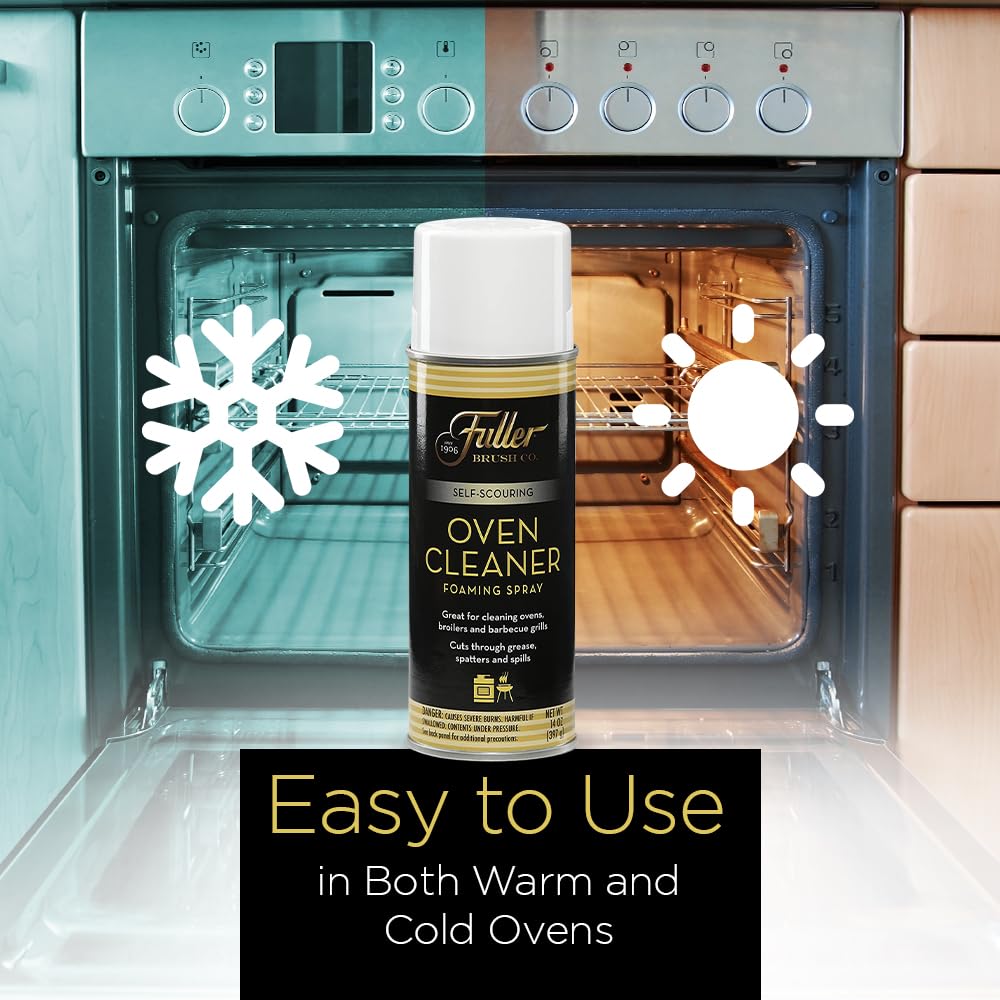 Fuller Brush Self-Scouring Oven Cleaner - Spray On Heavy Duty Cleaner for Ovens Broilers and Barbecue Grills Efficiently Cuts Through Grease Grime