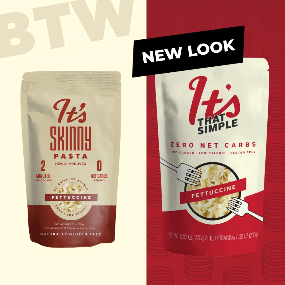 It’s Skinny Pasta Variety Pack - Spaghetti, Fettuccine, Angel Hair and Orzo, Low Carb, Gluten Free, Keto & Vegan-Friendly, Shirataki Konjac, 4.5