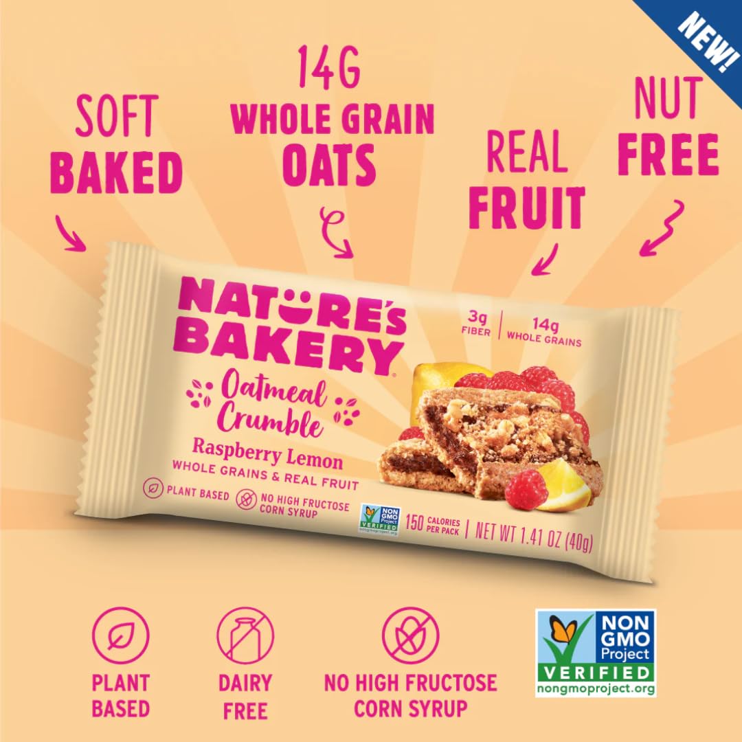 Nature’s Bakery Fig Bars Variety Pack, 36 Count - Strawberry, Blueberry, Raspberry, Original Fig, Peach Apricot, , Oameal Crumble Flavors: Apple