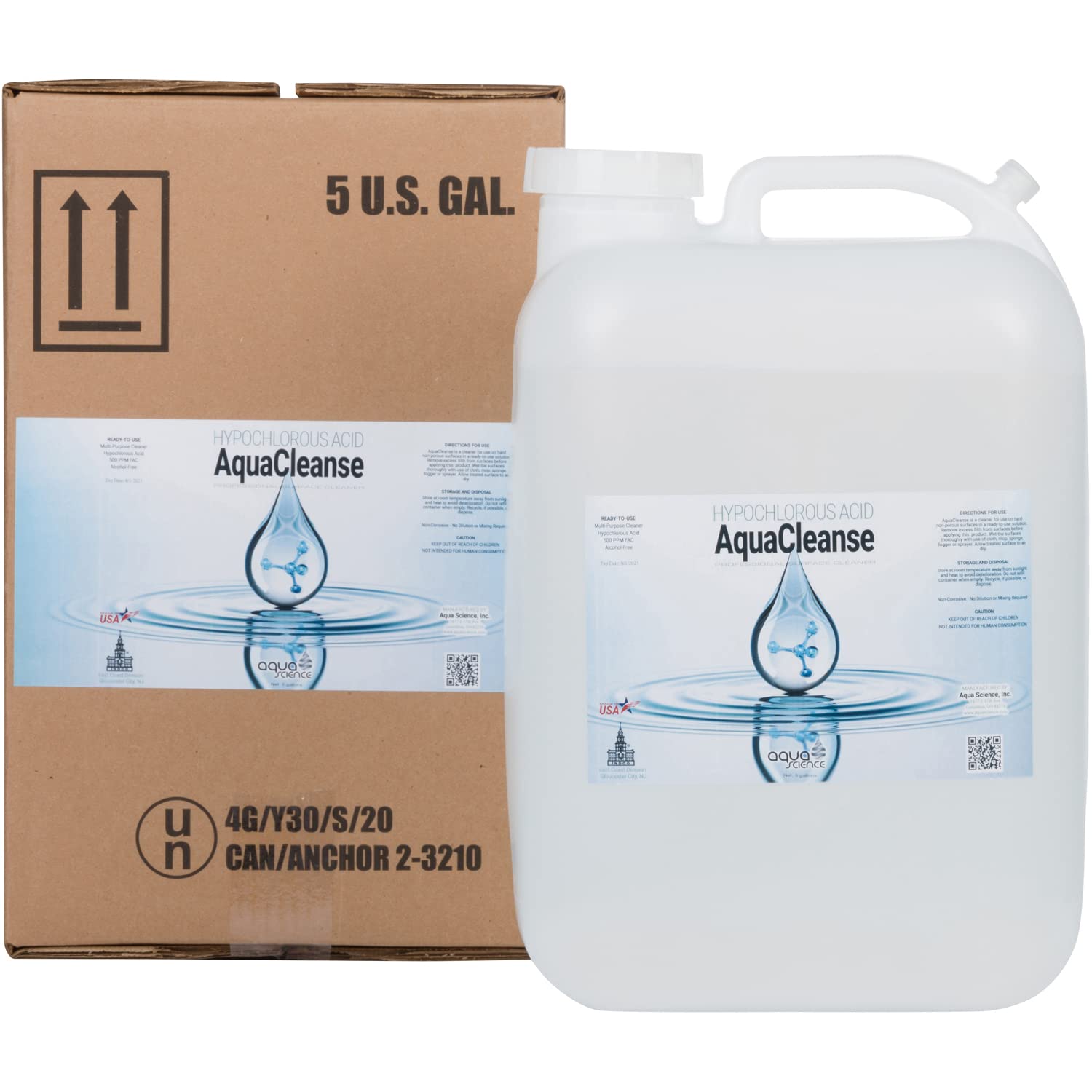 Indco Hypochlorous Acid (5 Gallon Pail) For Cleaning (Dental & Medical Professionals). All Natural HOCL Surface Cleaner For ULV Fogging Machines