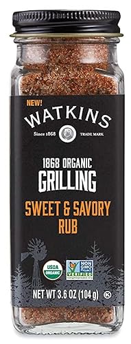 Watkins Organic Grilling Sweet and Savory Rub, Non-GMO, Kosher, 3.6 Oz, 1-Pack