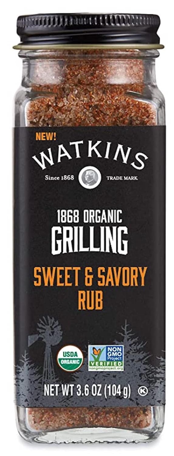 Watkins Organic Grilling Sweet and Savory Rub, Non-GMO, Kosher, 3.6 Oz, 1-Pack