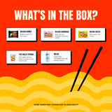 Korean Spicy Ramen Box | 3 Buldak Ramen “Original, Cheese, Carbo +1 Korean Spicy Rice Cake Tteokbokki +1 Korean Sweet Drink + 4 Chopsticks | Korean