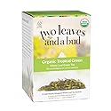 Two Leaves and a Bud Organic Tropical Green Tea, Whole Leaf Green Tea in Pyramid Sachets, Sencha Green Tea, 15 Count (Pack of 1)