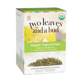 Two Leaves and a Bud Organic Tropical Green Tea, Whole Leaf Green Tea in Pyramid Sachets, Sencha Green Tea, 15 Count (Pack of 1)