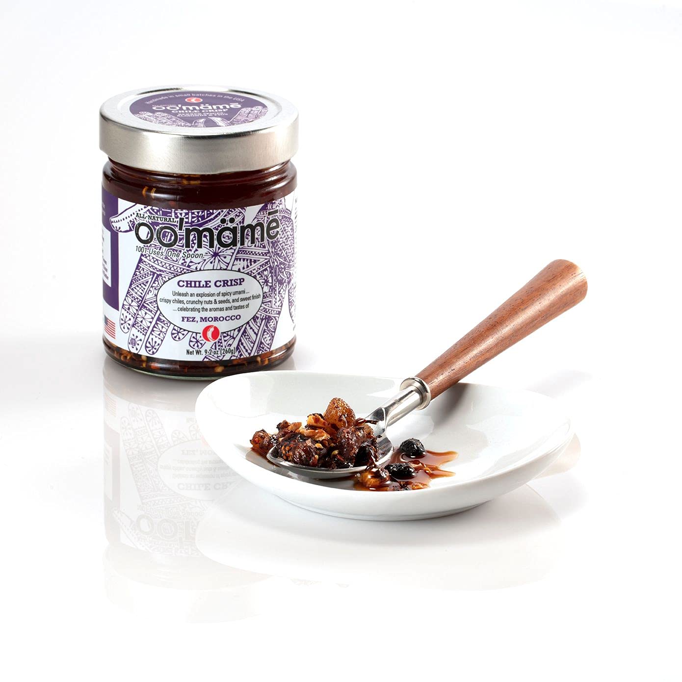 OO'mäm? Global Collection (4 Jars, 9.2 oz Each) - Szechuan Chinese Chile Crisp / Oaxaca Mexican Chile Crisp / Kerala Indian Chile Crisp/ Fez Moroccan