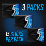 5 GUM Peppermint Cobalt Sugar Free Chewing Gum Bulk, 15 Ct (3 Pack)