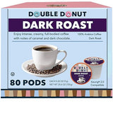 Double Donut Coffee Dark Roast Coffee Pods, Extra Bold Blend Coffee, Single Serve Coffee For Keurig K Cups Machines, Dark Roast Coffee in Recyclable