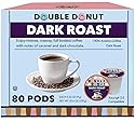 Double Donut Coffee Dark Roast Coffee Pods, Extra Bold Blend Coffee, Single Serve Coffee For Keurig K Cups Machines, Dark Roast Coffee in Recyclable