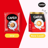 6 Pack Cafe21 - 2 in 1 Instant Coffeemix No Sugar Added (6 x 25 Sachets) Free Express Delivery