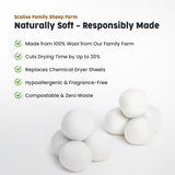 Scalise Family Sheep Farm Wool Dryer Ball by Scalise Family Sheep Farm - Reusable Dryer Balls Wool for Faster Drying & Less Static - Eco-Friendly