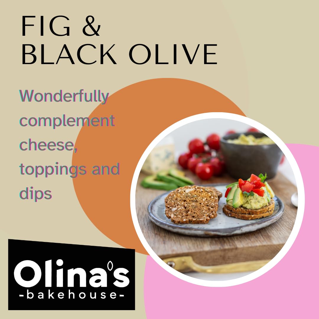 Olina's Bakehouse Crackers, Assorted (3-Pack, Fig & Black Olive - Artisan Cracker)