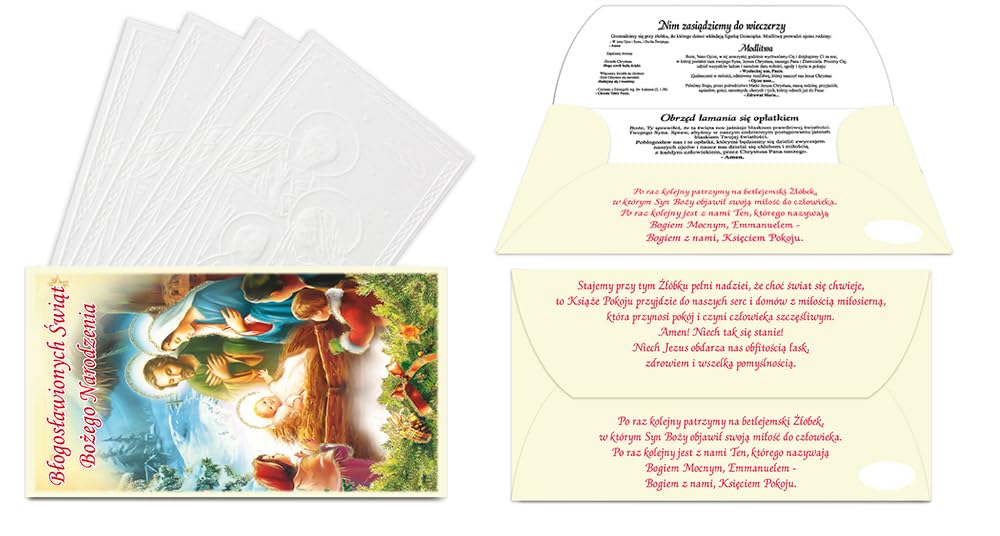 Taste of Poland XL OPLATKI Traditional Polish Christmas Wafers in Envelopes (Set of 12)