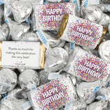 124 Pcs Birthday Candy Party Favors Miniatures Chocolate & Silver Kisses (1.5 lbs, Approx. 124 Pcs)