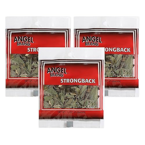 Angel Brand Jamaican Strongback Herb 0.25 oz Pouch Pack of 3 - Sourced from Fertile Land of Jamaica- Strongback Earthy,Woody & Bitter Flavor - Provide