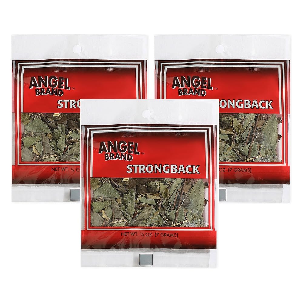 Angel Brand Jamaican Strongback Herb 0.25 oz Pouch Pack of 3 - Sourced from Fertile Land of Jamaica- Strongback Earthy,Woody & Bitter Flavor - Provide