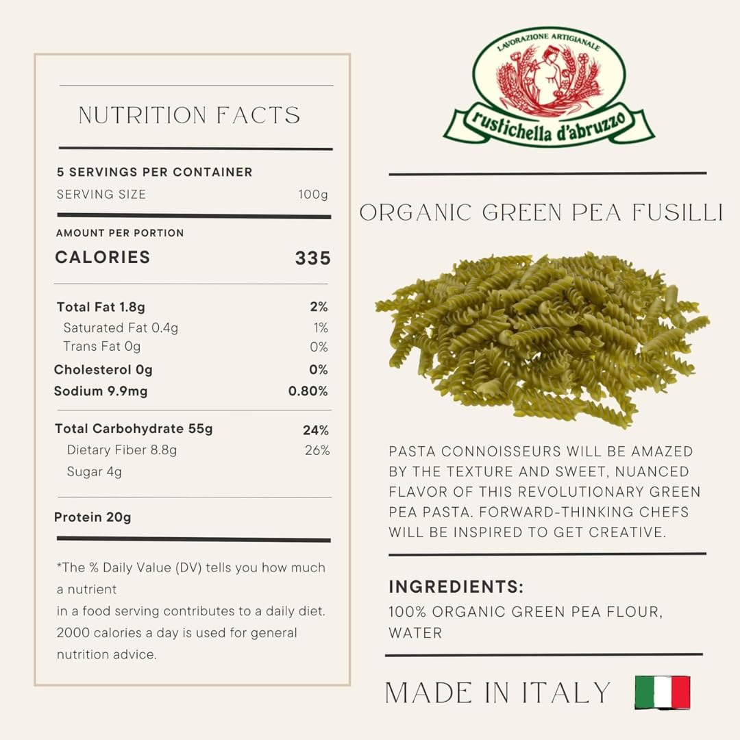 Rustichella d’Abruzzo Organic Gluten-Free Pasta Variety Pack - Corn Spaghetti, Buckwheat Tortiglioni & Green Pea Fusilli - 3 x 8.8 oz (250g) Italian