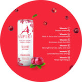 Aspire Cranberry, Healthy Energy Drink, Natural Caffeine from Green Tea, Keto-Friendly, Sugar-Free, Zero Calories, 12 fl oz Cans (Pack of 24)