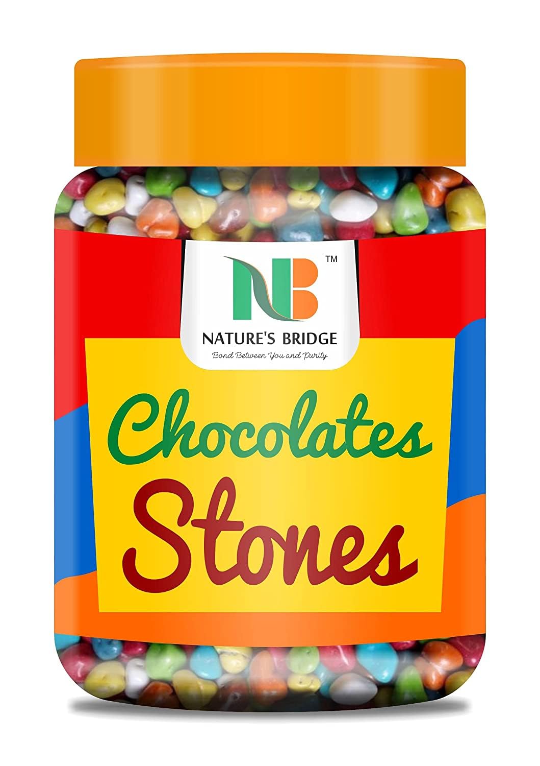 Nature's Bridge Stone Chocolate Munchies Jar Pack 450 Gm / Rock Shaped Chocolate Gem s / Stone Candy_Packing May Vary