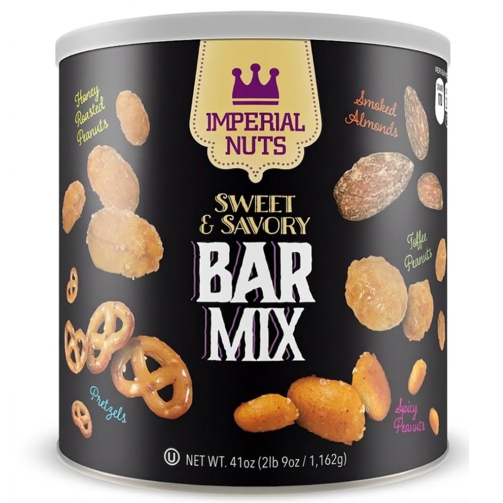 Imperial Nuts Sweet & Savory Bar Mix - Featuring Smoked Almonds, Pretzels, Toffee Peanuts, Spicy Peanuts, Honey Roasted Peanuts, - Delicious tasty