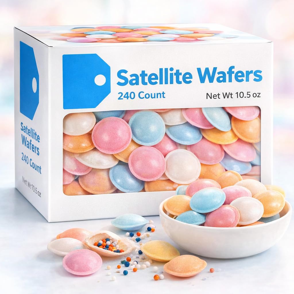Satellite Wafers Candy - 240 Count Flying Saucer Candy, Classic Nostalgic Treat