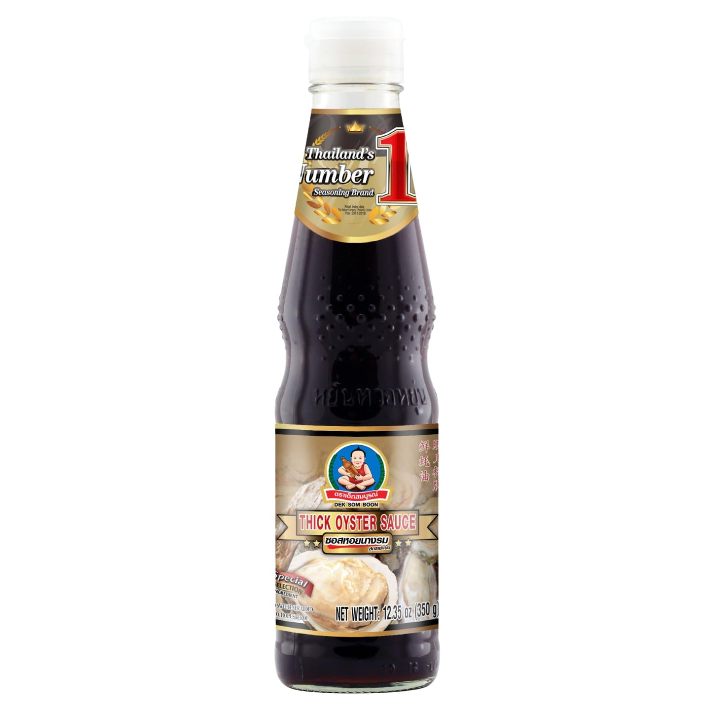 DEK SOM BOON Thick Oyster Sauce 12.35 oz (350g), Authentic Thai Oyster Sauce for Stir-Fry, Marinades & Asian Cooking, Product of Thailand