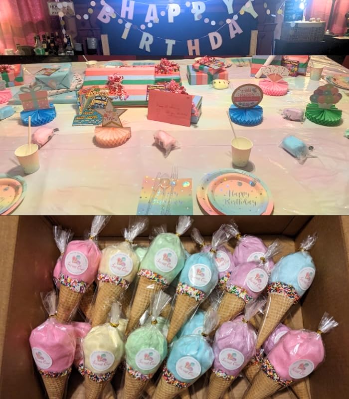 Lupy Lups! Cotton Candy Party Pack - Individually Wrapped Small bags, 0.5 oz Each - Perfect for Stockings, Treats, Party Favors, Buffet Tables,