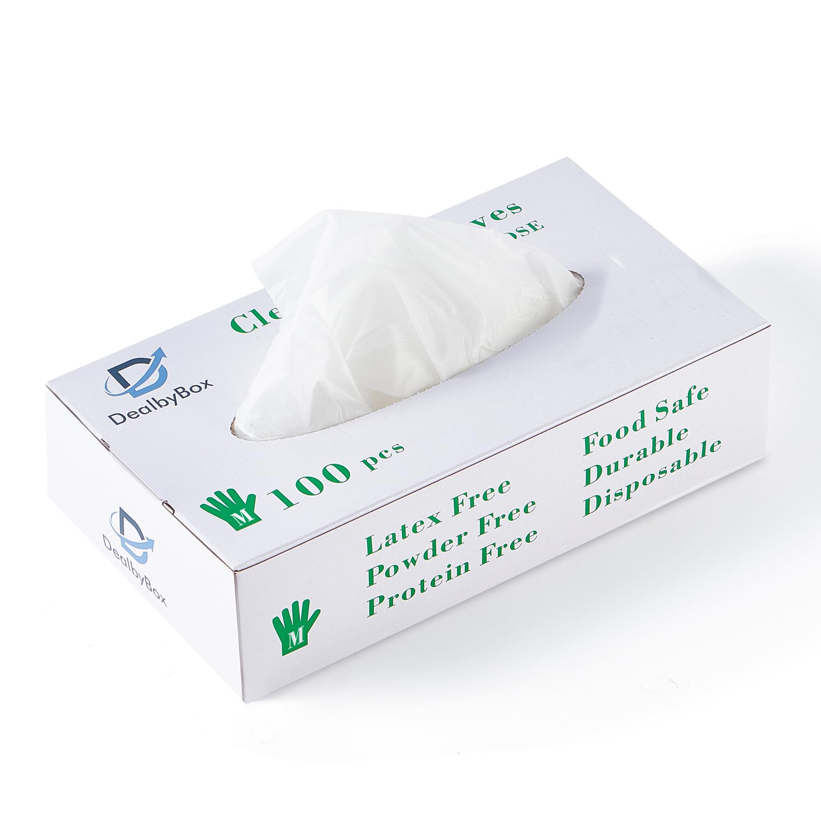 DealbyBox Medium Clear Vinyl Gloves (1000 Count) | Latex-Free & Powder-Free Disposable Gloves | Food Safe PVC Gloves for Cooking, Cleaning & Food
