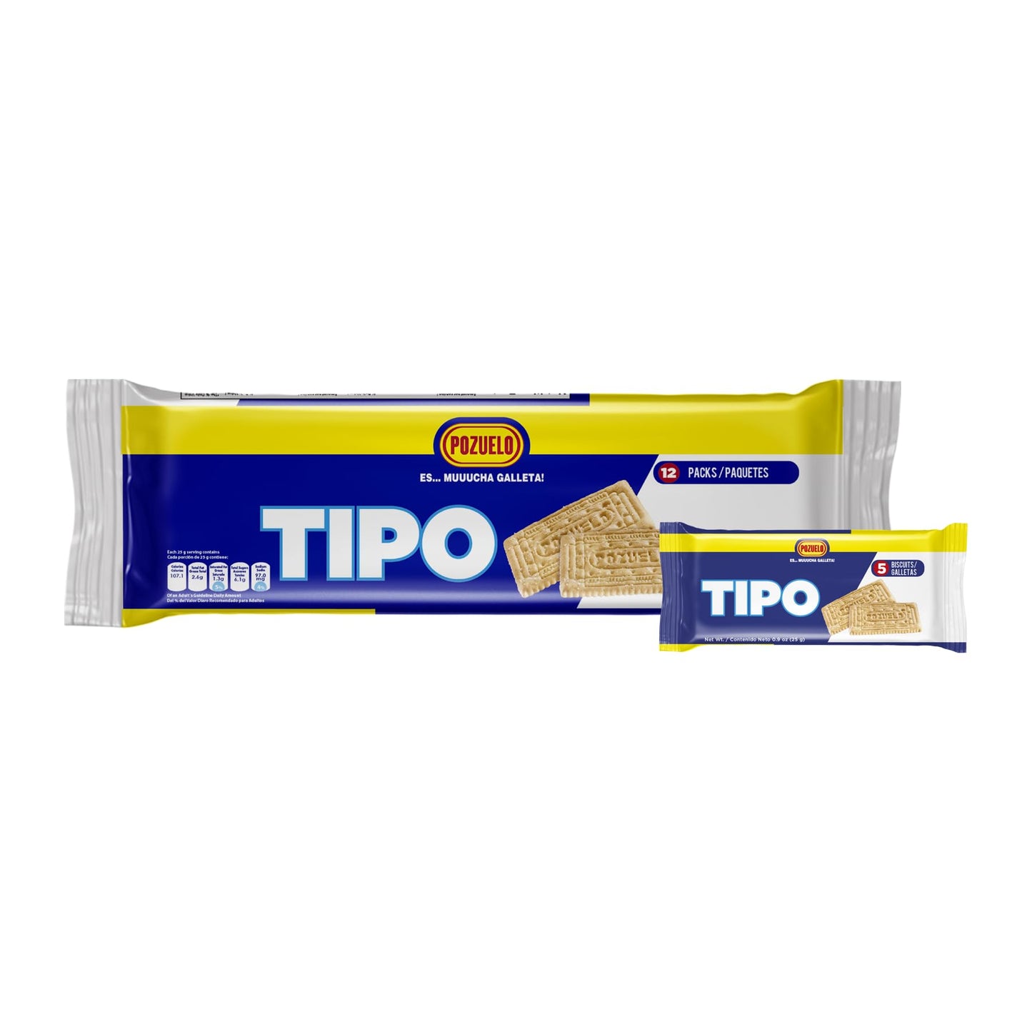 Pozuelo Costa Rican Biscuit Cookie Snack, Tipo Cookies, Less Calories Sodium, Classic, 9.65 Oz (Pack of 3)
