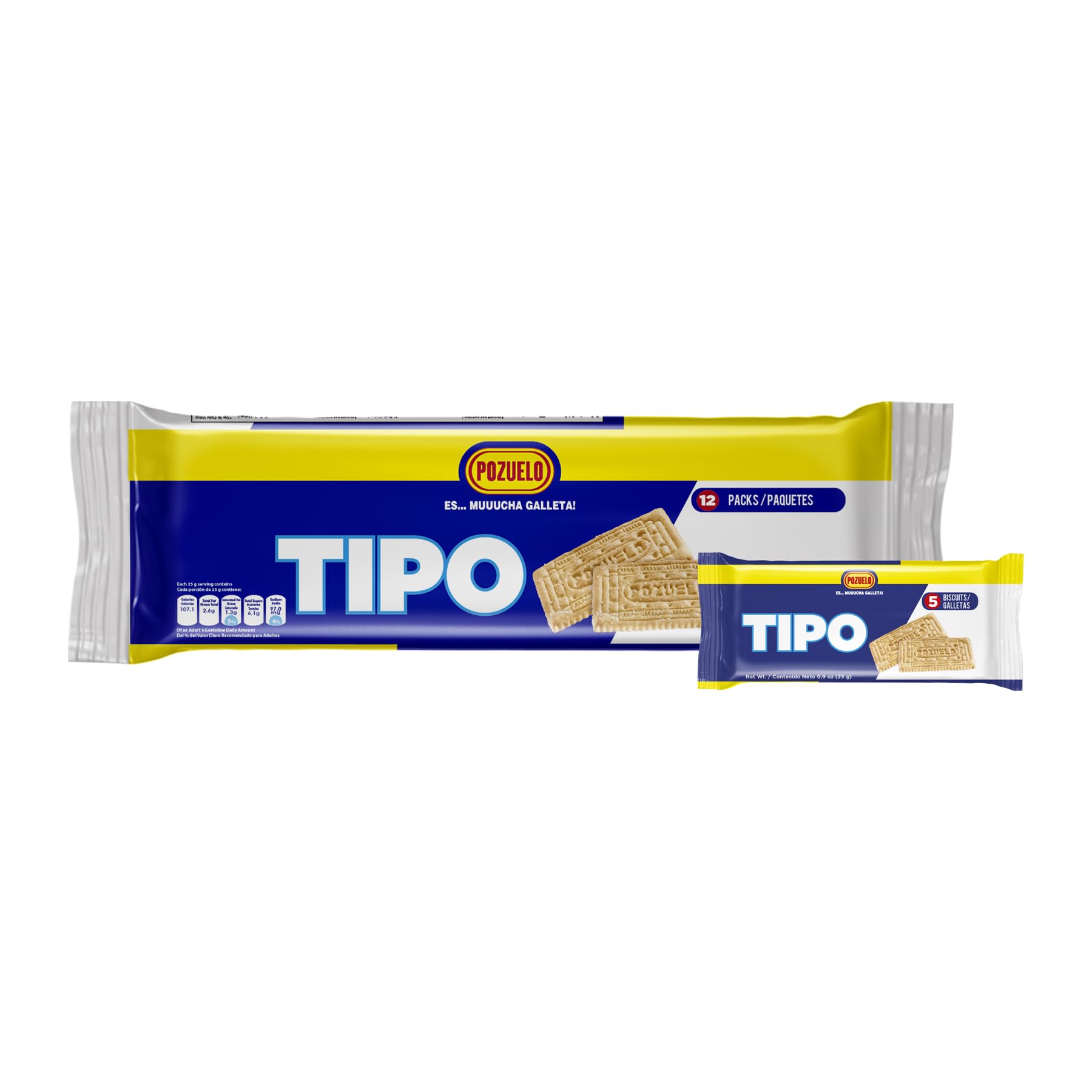 Pozuelo Costa Rican Biscuit Cookie Snack, Tipo Cookies, Less Calories Sodium, Classic, 9.65 Oz (Pack of 3)