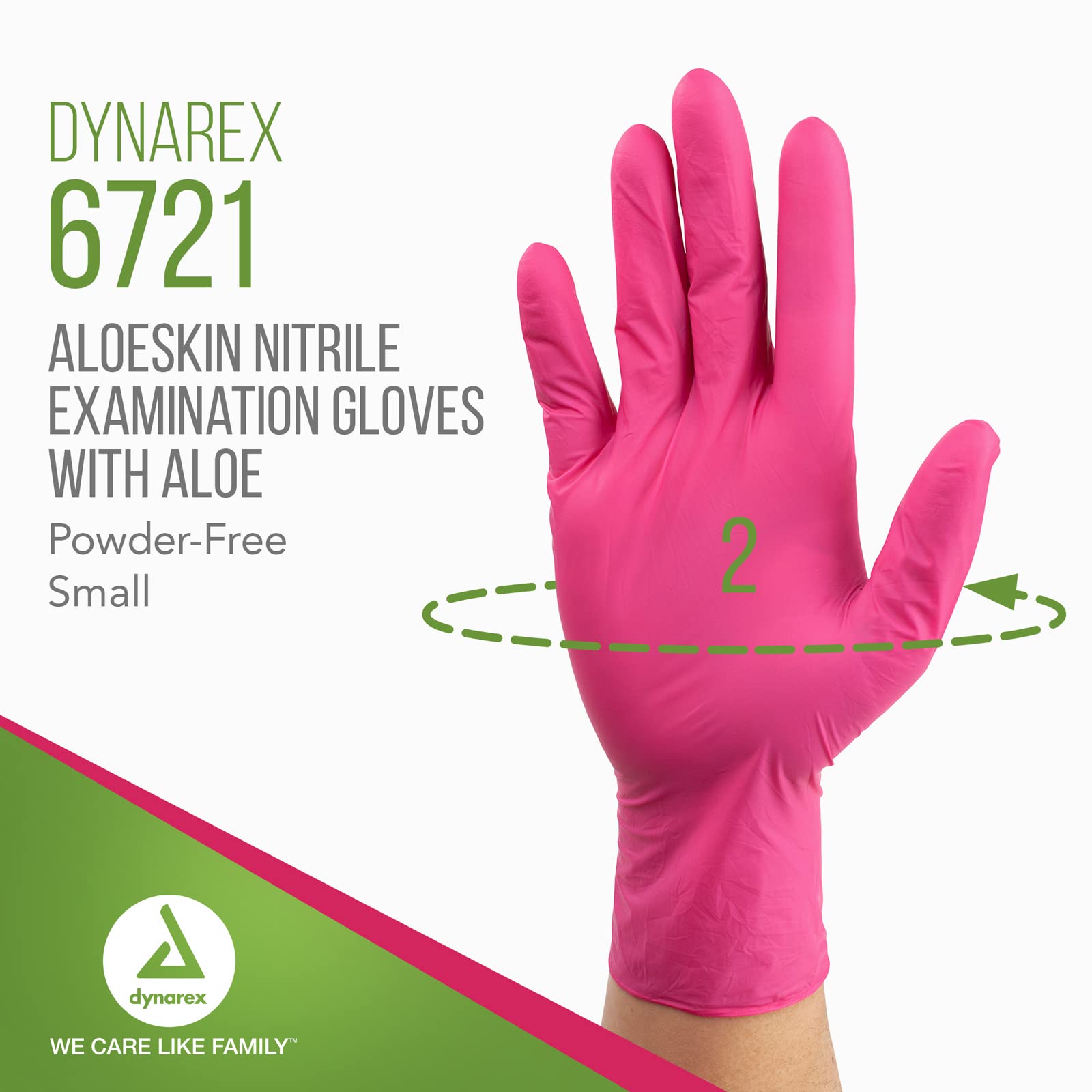 Dynarex Aloeskin Nitrile Gloves with Aloe, Powder Free - Small, 100 Gloves/10 Boxes, 1000 Count (Pack of 10)