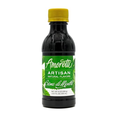 Amoretti - Natural Creme De Menthe Artisan Flavor Paste, 8 oz, Perfect For Ice Cream, Beverages, Cakes, and more, Preservative Free, Vegan, Gluten