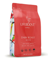 Lifeboost Dark Organic Coffee Beans - Single Origin Non-GMO Dark Roast Low Acid Coffee Beans - Third Party Tested For Mycotoxins & Pesticides - Whole